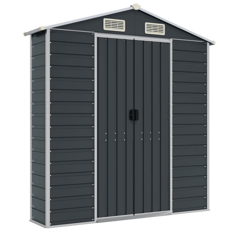 Breydon Garden Shed Galvanised Steel, Anthracite, 198cm H x 191cm W x 980cm D