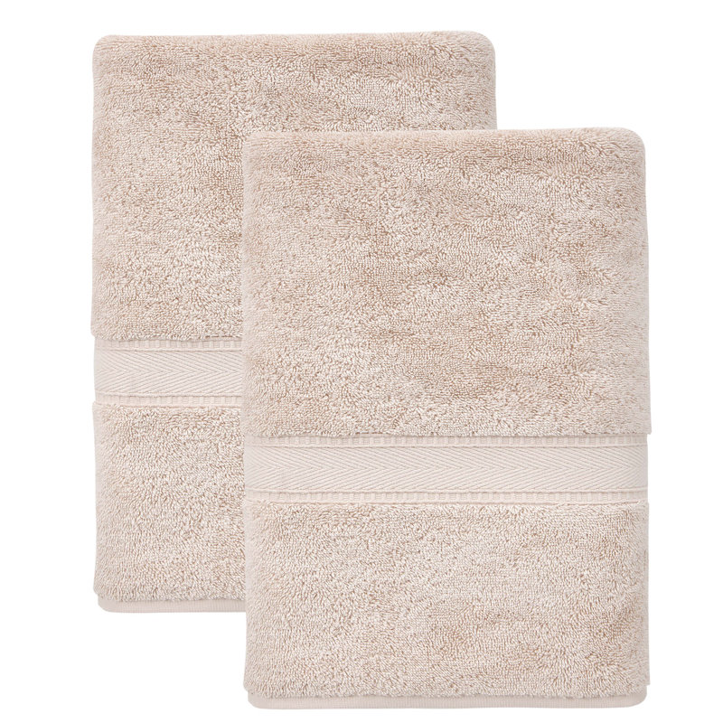 Comerford Luxury 2 Piece Turkish Cotton Bath Towel Set, Beige