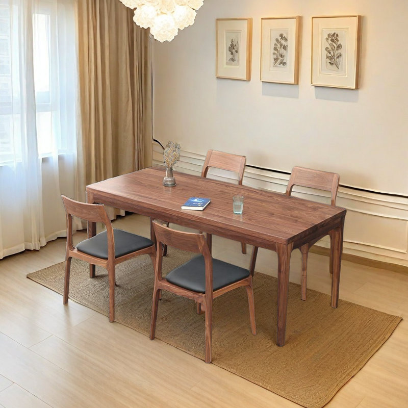 Black Walnut Dining Table Walnut Solid Wood Top Dining Table, 29.5"H x 70.9"L x 33.5"W