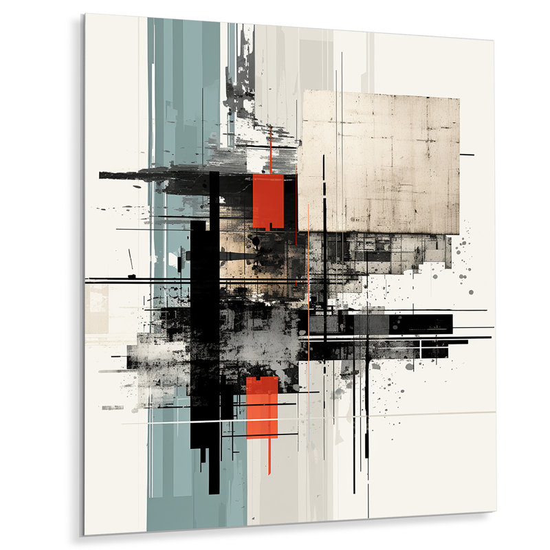 Dimensions infinies noires et bleues - Collages abstraits, art mural en métal, H 20 po x l 12 po x P 1 po