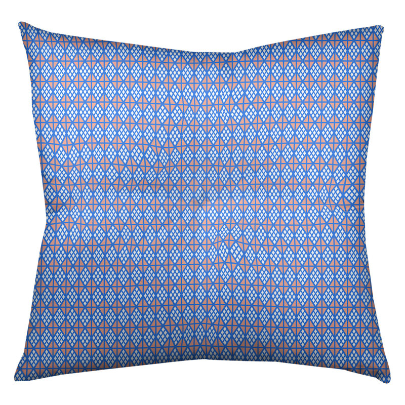Coussin de sol Katelyn Elizabeth, 26 po x 26 po, Bleu / orange