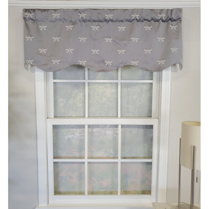 Cantonnière florale en mélange de coton l 50 po ivoire