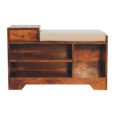 Solid Wood Retreat Chestnut Shoe Bench