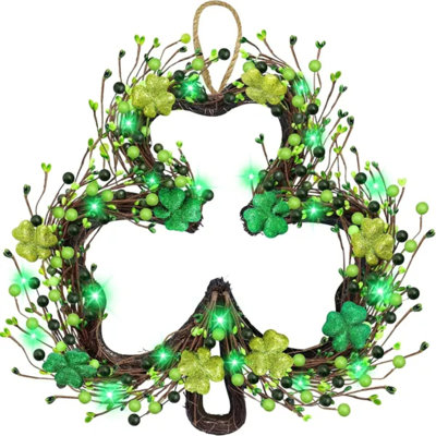 Couronne de trèfle illuminée St. Patrick's Day