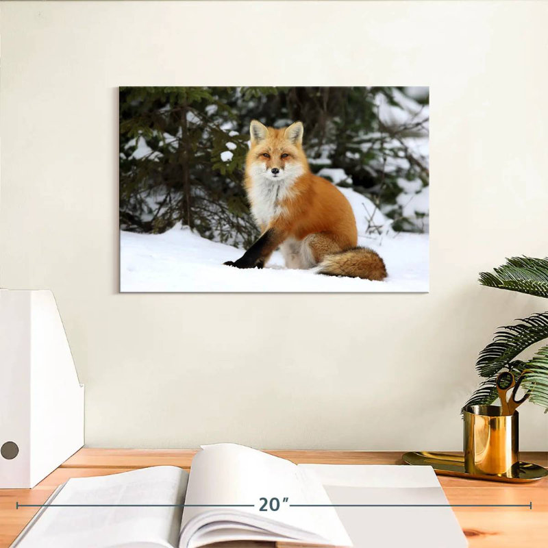 Winter Red Fox, 8" H x 12" W