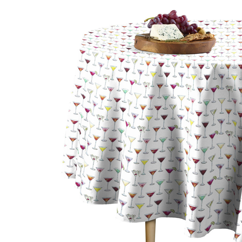 Musmi Geometric Round Tablecloth, 84" x 84"