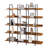 5 Tier Bookcase Home Office Open Bookshelf, Vintage Industrial Style Shelf With Metal Frame, MDF Board-2018933253