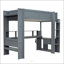 Lit mezzanine simple en bois avec bureau-639883568