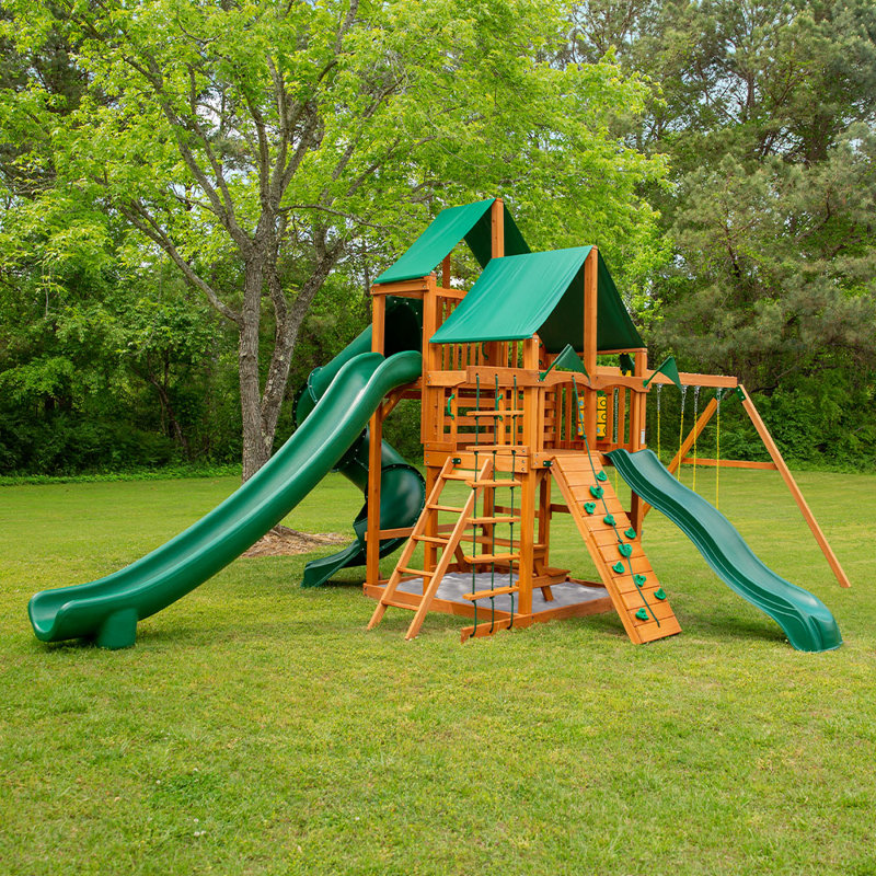 Great Skye II Swing Set, Classic Green Vinyl Canopy, No