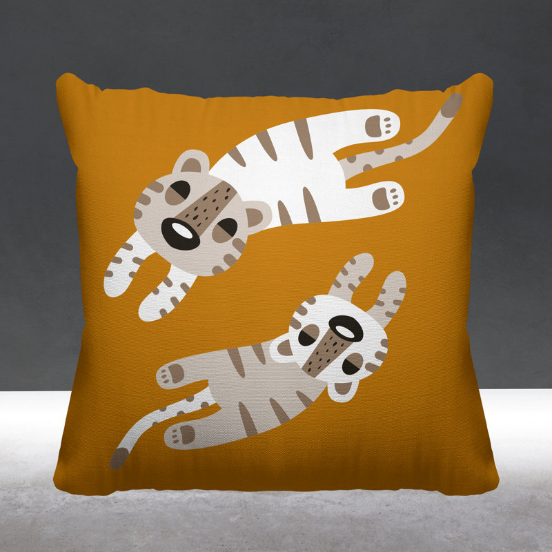 Coussin Jiba, L 15 po x H 15 po, Mandarine