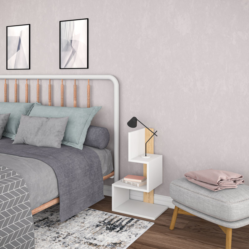 16.54'' W Nightstand, White/Oak