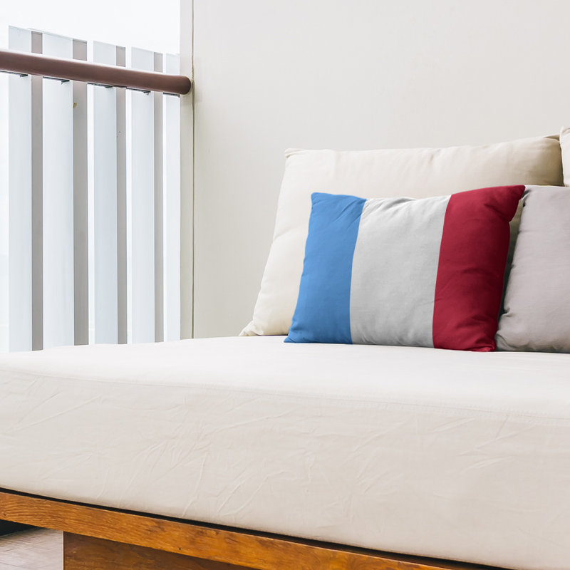 Coussin intérieur/extérieur, Côté bleu / Milieu blanc