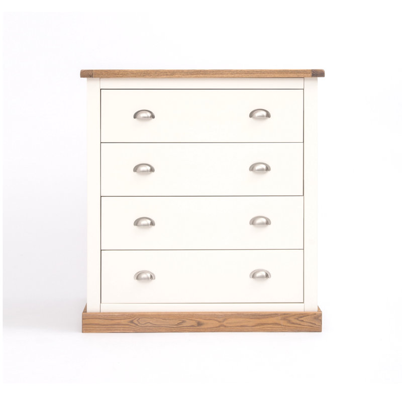 90cm W 4 - Drawer Chest of Drawers, Waxed Oak