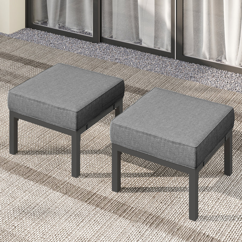 Ensemble de 2 repose-pieds d'extérieur pour patio, Blanc