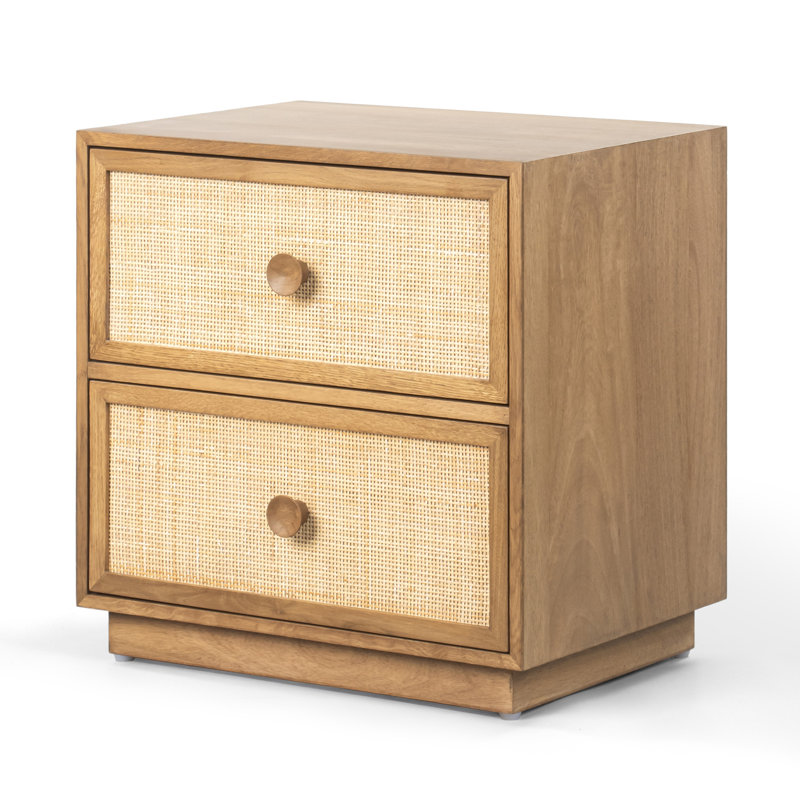 Lorien 2-Drawer Natural Cane Nightstand