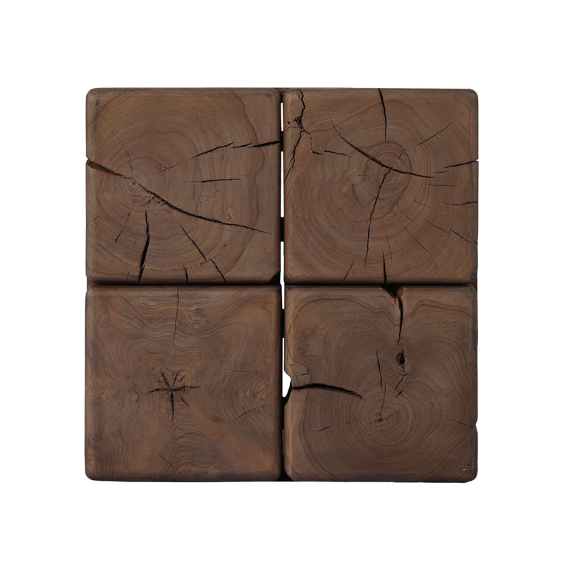 Oshan Outdoor Square Teak Side Table, Stained Toasted Brown