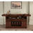 American Heritage Arabella Home Bar - Solid Wood with Wine Storage, Stemware Racks & Brushed Steel Footrail, Rich Dark Oak Finish