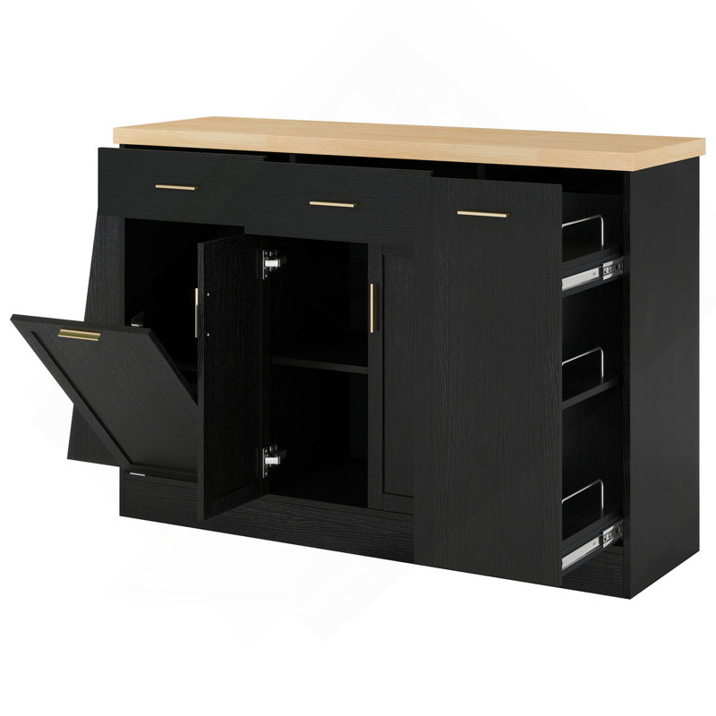 Multi-Functional Storage Sideboard, Black