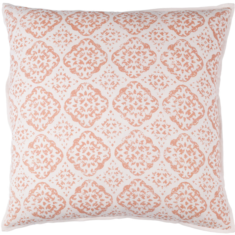 Geometric 18" Throw Pillow Cover, 20" H x 20" W x 1" D, Red / Pink