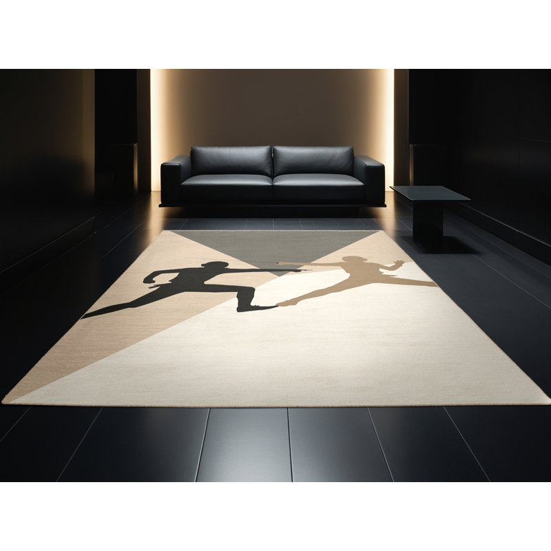 Tapis beige moderne délavé à la machine Duel Sleek & Chic Modern - beige, 2 x 5