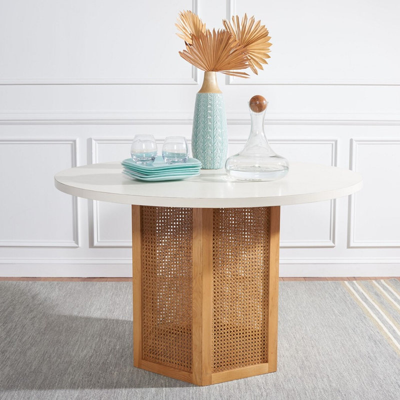 Pacetti Ash Round Dining Table, White