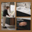 Meuble-lavabo flottant mural 36 po, noir doux et noyer, 2 tiroirs à fermeture en douceur, lavabo en céramique intégré