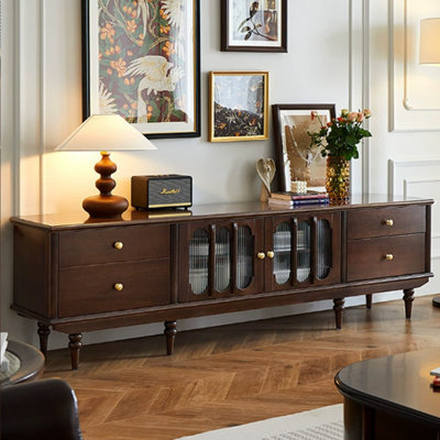 Black Walnut Solid Wood TV Cabinet