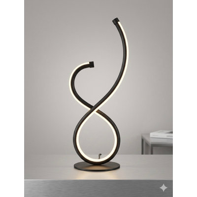 Modern Spiral Black Table Lamp