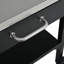 Chariot-bar de cuisine pliable d'extérieur Lark avec plateau en acier inoxydable, tiroir et roulettes-128860024