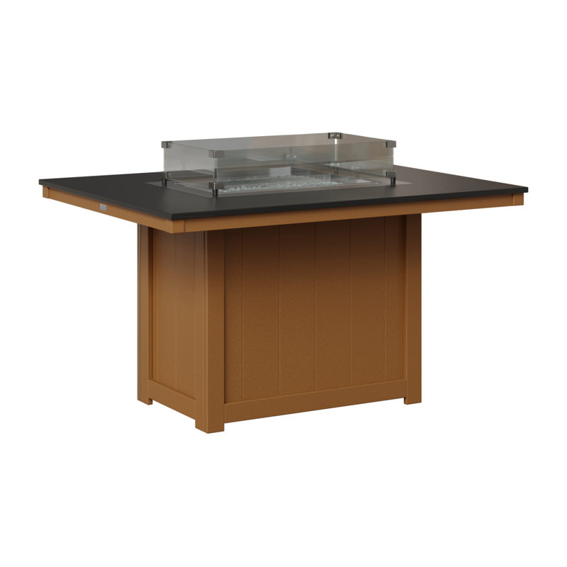 Foyer de table rectangulaire 54 po Berlin Gardens Donoma, Hammered Top Black with Cedar Base, H 30 po x l 41 po x P 54 po