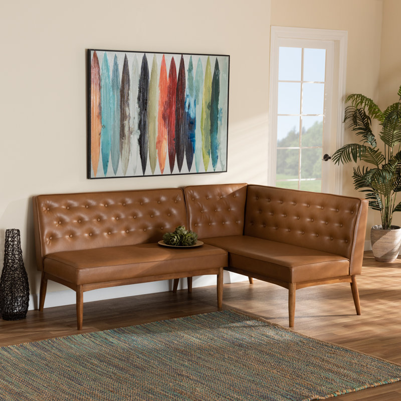 Cherianne Faux Leather Upholstered Bench, Brown