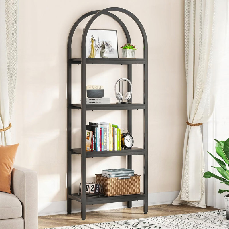Étagère de rangement à quatre niveaux, Noir