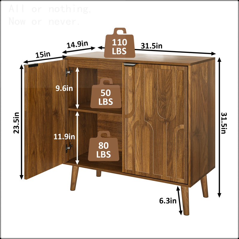 Buffet à lattes avec rangement réglable Farmhouse