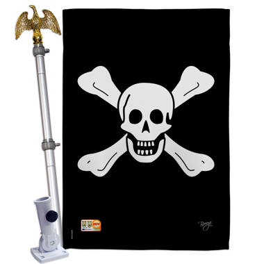 Pirate Flag, 2 Pieces Skull Flag, Polyester Pirate Flags, Uv Fade Resistant