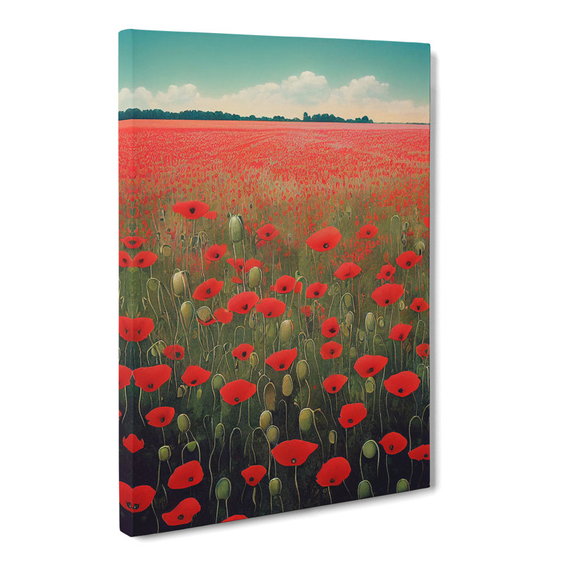 Pyrrhos Poppy Field Vol.3 - Wrapped Canvas, 50cm H x 35cm W x 3cm D