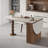 70.87" L Foldable Oval Dining Table with Storage, Extendable Kitchen Table, Sintered Stone Tabletop & Wood Base Dining Table