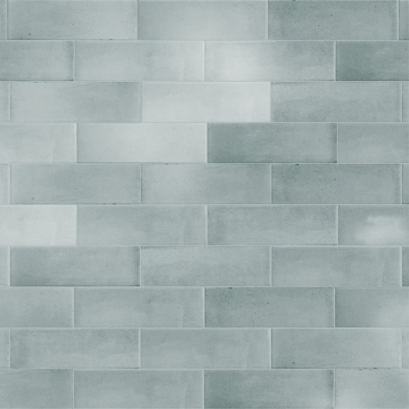 Carrelage mural en porcelaine 2 "x 6" Coco, Bleu vert