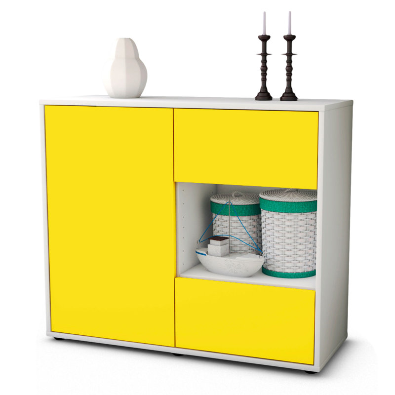 Quebec 92cm Sideboard, White/Yellow