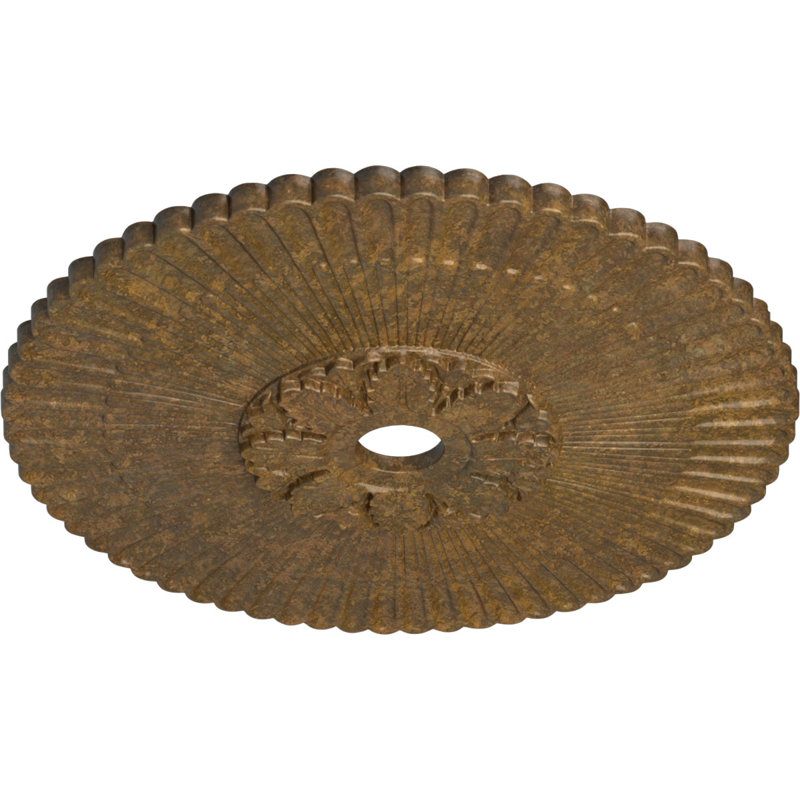 Endurathane Melonie Ceiling Medallion, 36 1/4"OD x 1 7/8"P (Fits Canopies up to 6 1/4"), Hand-Painted Rubbed Bronze Finish