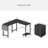 Office Set: L-Shaped Desk And 5 Drawers Mobile File Cabinet-111923756