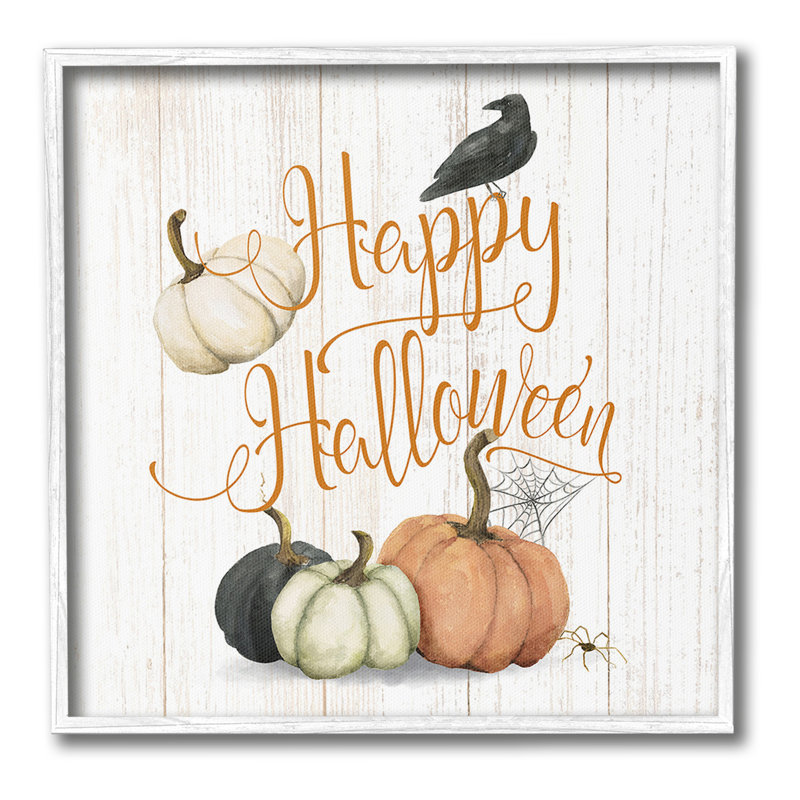 «Rustic Happy Halloween», art de la giclée encadrée par Deane Beesley, Giclée encadrée blanc bord de mer, H 24 po x l 24 po