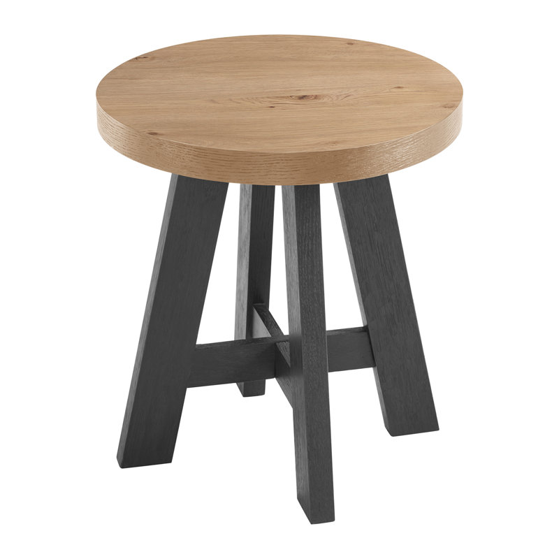 Wiese End Table, Prairie Oak Top/Black Base