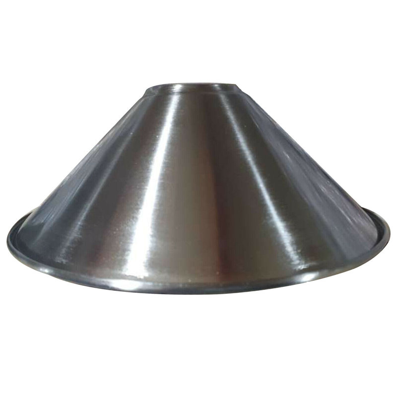 Vintage 10cm H Metal Cone Lamp Shade, Satin Nickel