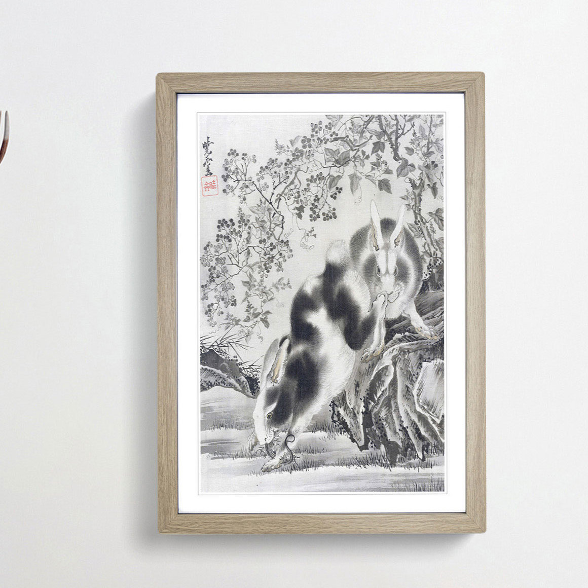 East Urban Home Rabbits by Kawanabe Kyosai - Picture Frame Painting ...