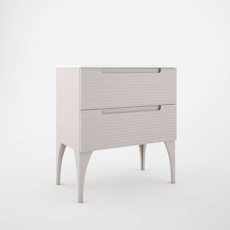 Moncler 32'' Single Bathroom Vanity with Ceramic Top, Beige