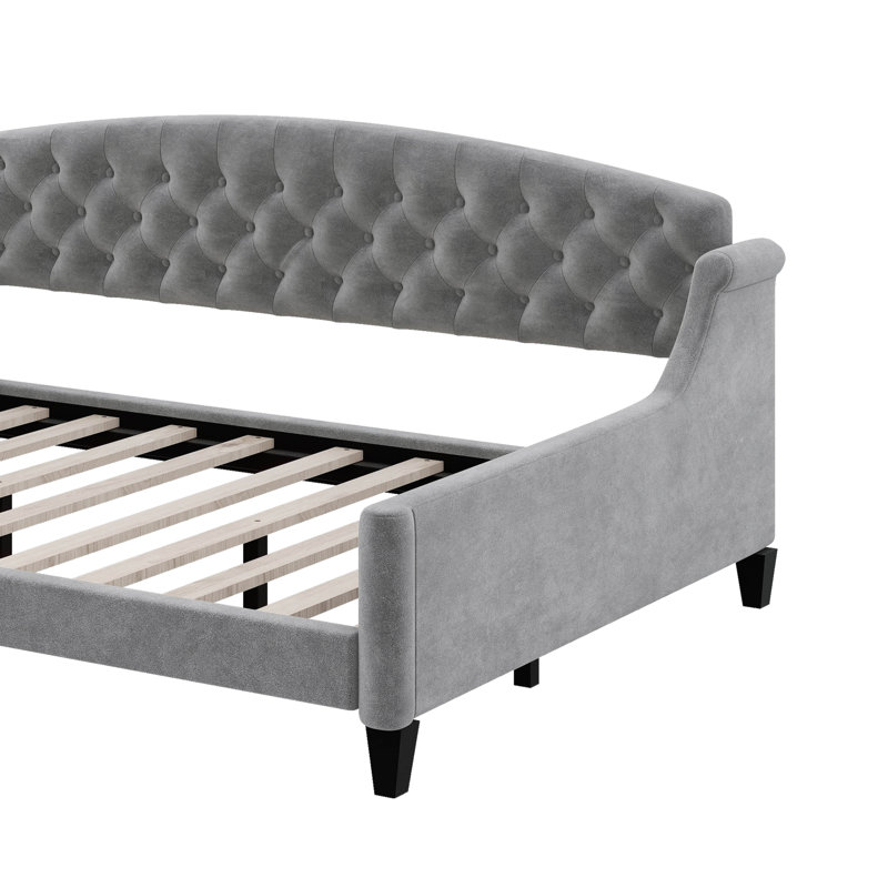 Modern Luxury Tufted Button Daybed, Gray