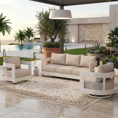 3 Piece Outdoor Seating Group With Sunbrella Cushions