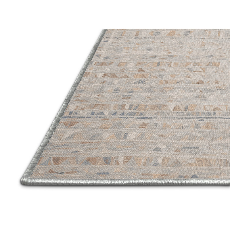 Machine Washable Beige Area Rug, Rectangle 5' x 7'