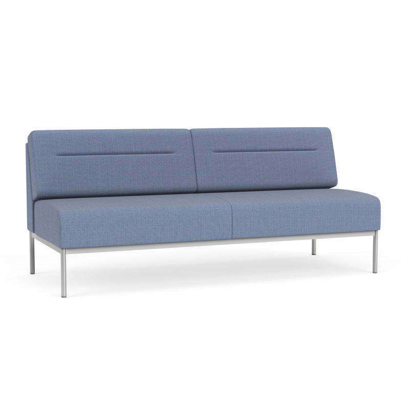 Canapé Darsey, Sans alimentation, Argent argent, Chambray bleu marine clair