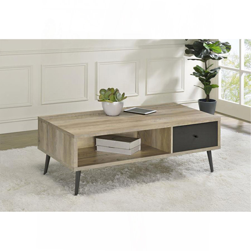 1-Drawer Engineered Wood Coffee Table, Distressed Pine